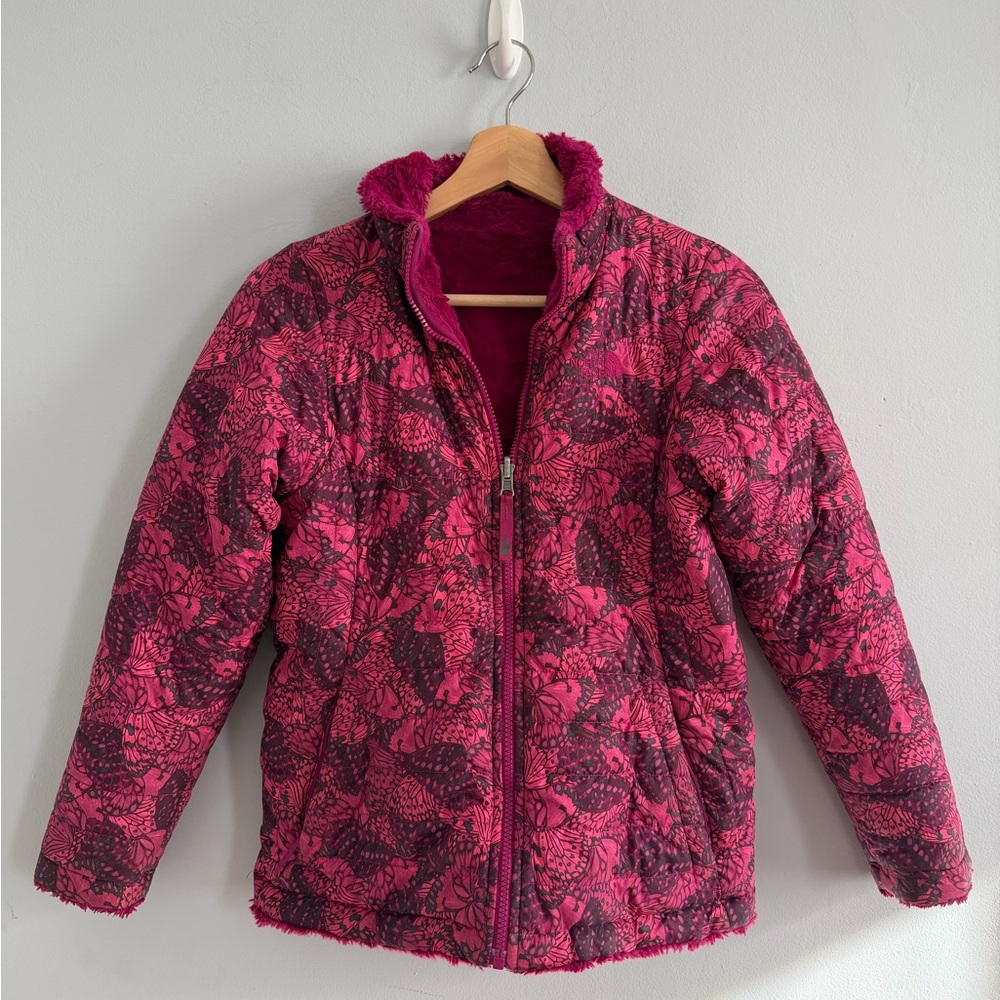 The North Face Reversible Mossbud Swirl Jacket Girl's Size Large 12/14